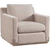 Nall Accent Chair in Friday Linen Performance Fabric & Gray Wood